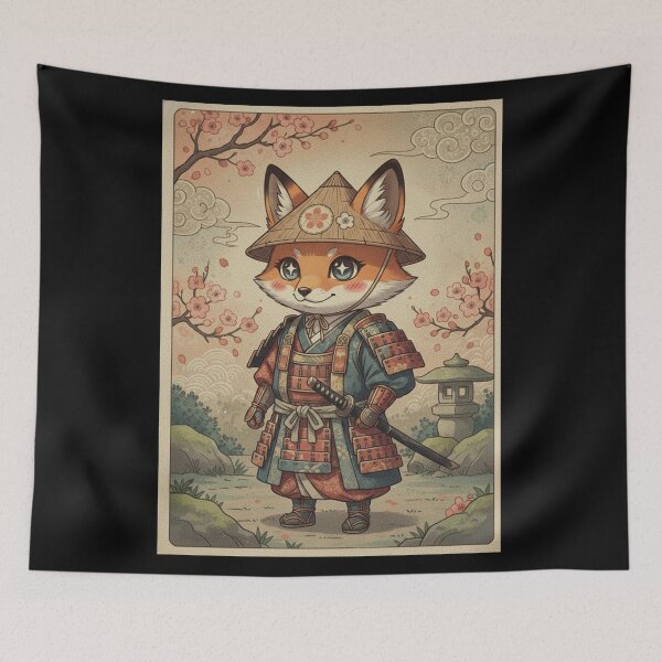 Item preview, The Valiant Sakura Fox Samurai designed and sold by FoxVibes.