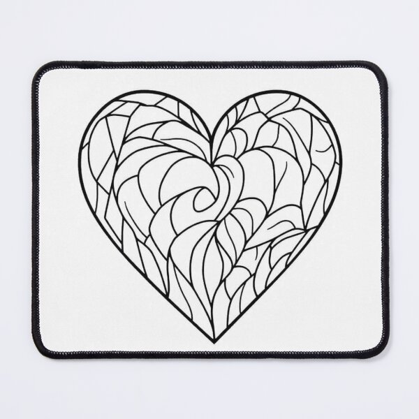 Item preview, Heart shaped Relaxing Black and White Line Art designed and sold by Kookyclan.