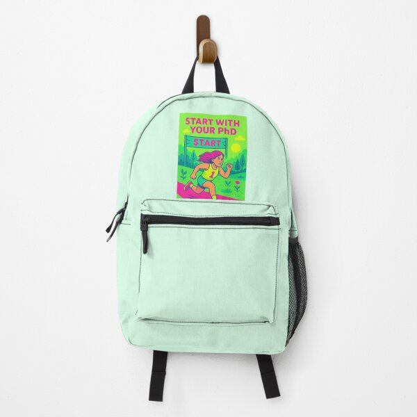 Item preview, Fluo Start with Your PhD – Female Cartoon Scientist Marathon designed and sold by gre47.