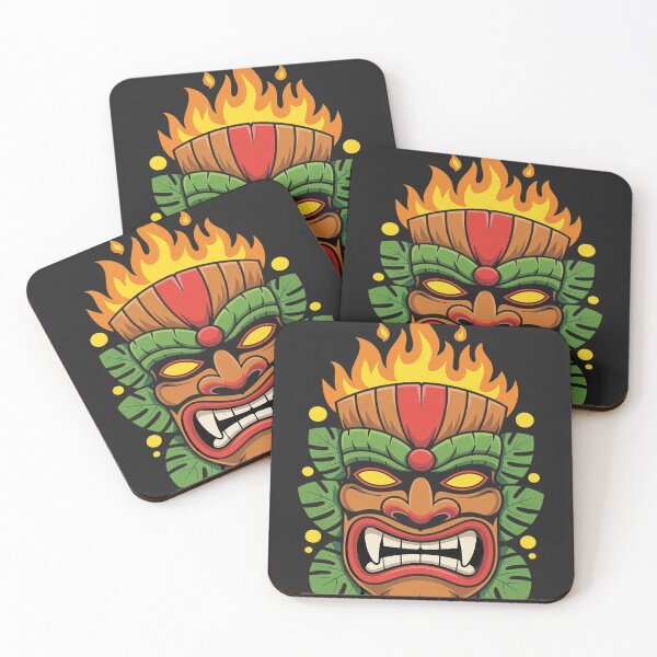 Item preview, Hawaiian Tiki Mask Fire Totem God Of The Luau designed and sold by lamsaoniutoi.