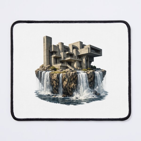 Item preview, Floating Brutalist Island – Surreal Architecture Art designed and sold by Napini.