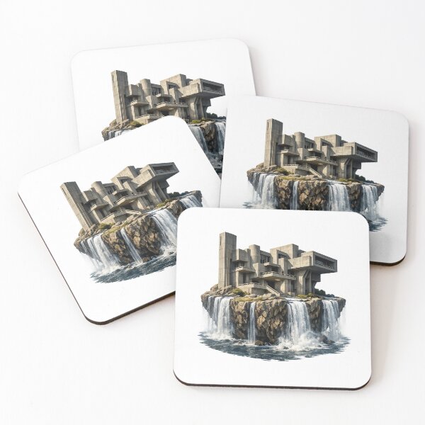 Item preview, Floating Brutalist Island – Surreal Architecture Art designed and sold by Napini.