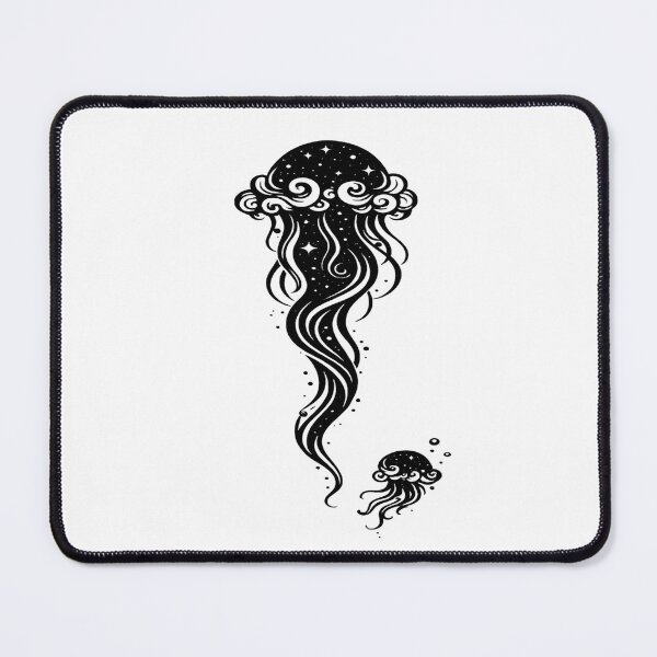 Item preview, Cosmic Jellyfish Galaxy Line Art designed and sold by POD DYNASTY | Original Print On Demand T-Shirt Graphics.