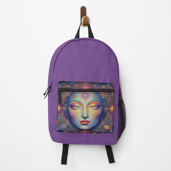 Item preview, Mystic Mandala Face – Visionary Art with cosmic glow and hypnotic eyes designed and sold by FotoworldEdel.