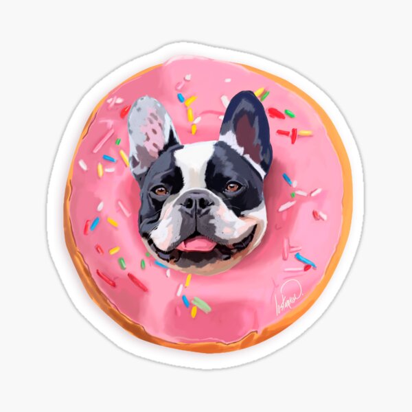 French Bulldog Donut Pegatina