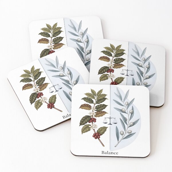 Item preview, Coffee and Olive Balance Illustration    designed and sold by AbanoubStore.