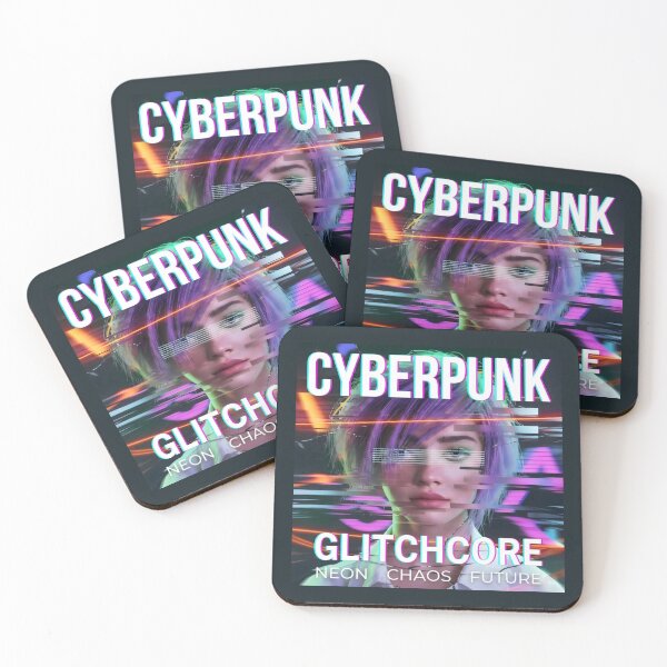 Item preview, Cyberpunk Glitchcore Aesthetic Female Portrait Neon Future Art designed and sold by SplashTastic.