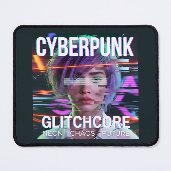 Item preview, Cyberpunk Glitchcore Aesthetic Female Portrait Neon Future Art designed and sold by SplashTastic.