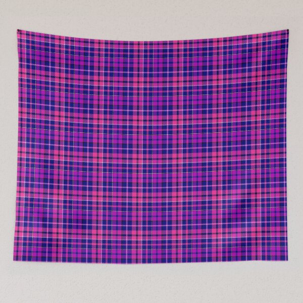 Item preview, Pink and Purple Tartan Plaid On Blue Background  designed and sold by PatternTitan.