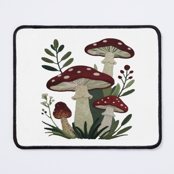 Item preview, Embroidered Fly Agaric Mushrooms Patch – Folk Style Amanita designed and sold by myforestfog.