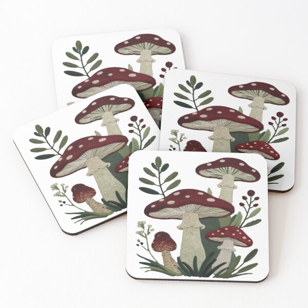 Item preview, Embroidered Fly Agaric Mushrooms Patch – Folk Style Amanita designed and sold by myforestfog.