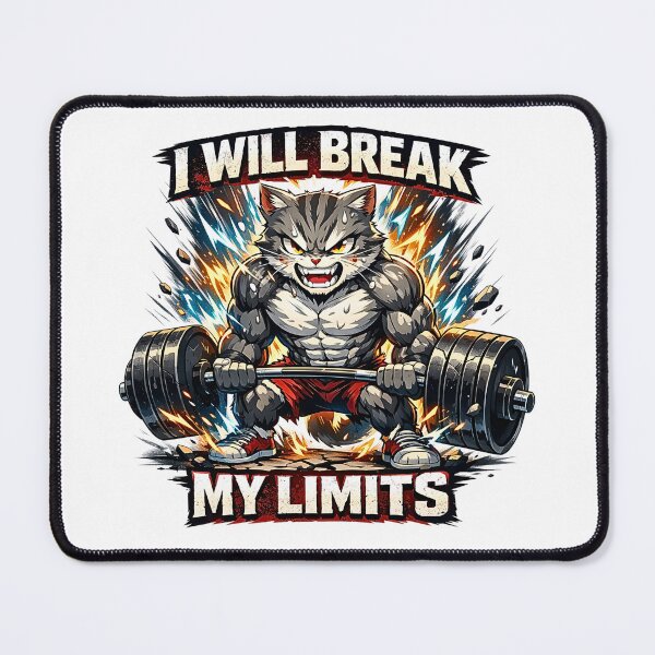 Item preview, Cat Weightlifting Anime T-Shirt – I Will Break My Limits designed and sold by khadija19art.