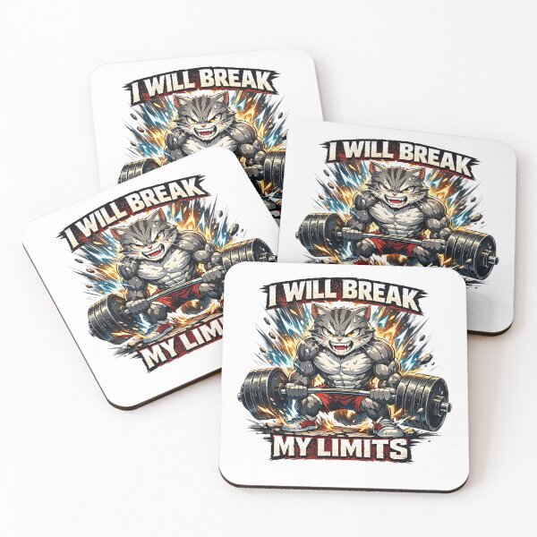 Item preview, Cat Weightlifting Anime T-Shirt – I Will Break My Limits designed and sold by khadija19art.