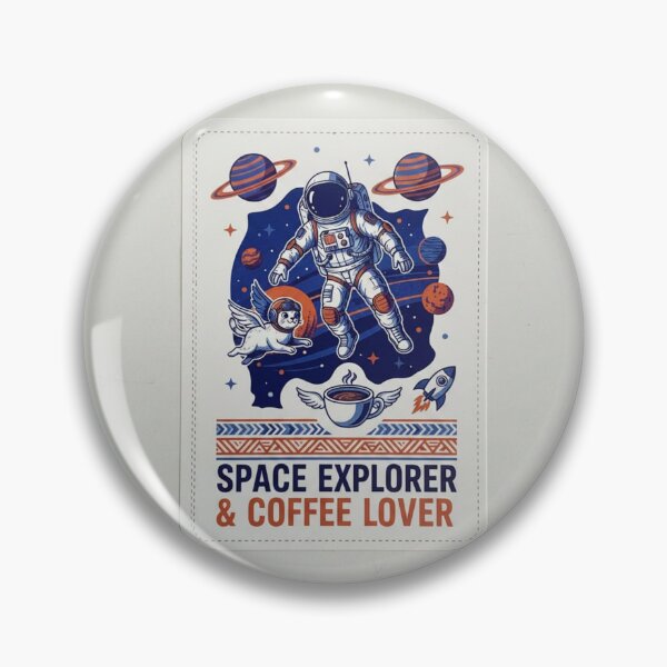 Item preview, Space Explorer and Coffee Lover Astronaut Cat Galaxy Art designed and sold by Scro-Ciob-Shop.