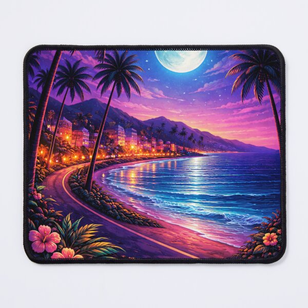 Item preview, Tropical Night Coast Illustration designed and sold by Artistmonkey345.