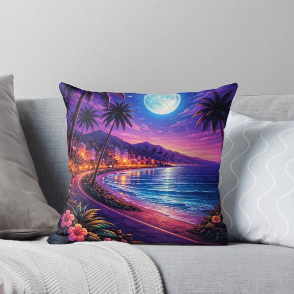 Item preview, Tropical Night Coast Illustration designed and sold by Artistmonkey345.