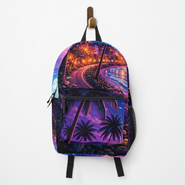 Item preview, Tropical Night Coast Illustration designed and sold by Artistmonkey345.