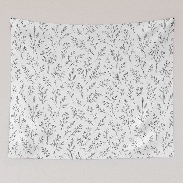 Item preview, Seamless Forest Herbs Botanical Line Art Pattern designed and sold by Fernova.