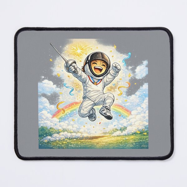 Item preview, Happy Jumping Fencer designed and sold by ChillCharmStudio.