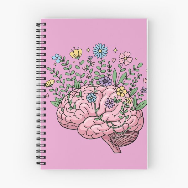 Item preview, Where Thoughts Bloom-soft minimal Brain illustration designed and sold by ChibiBloom.