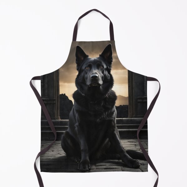 Item preview, Black Dog – Stone Gate – Dark Guardian Wall Art designed and sold by Traumrausch.