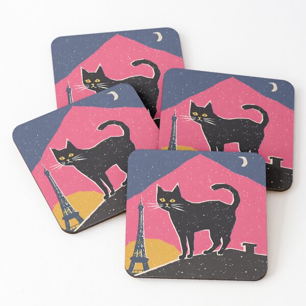 Item preview, Black Cat on Parisian Rooftops designed and sold by magdalashore.