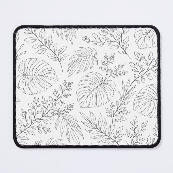 Item preview, Monstera and Eucalyptus Botanical Line Art Seamless Pattern designed and sold by Fernova.
