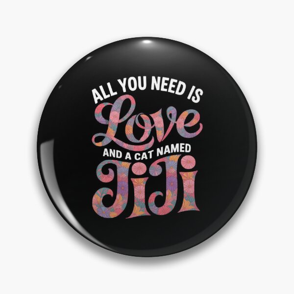 Item preview, All you need is love and a cat named Jiji Floral designed and sold by MarryIsMonth.