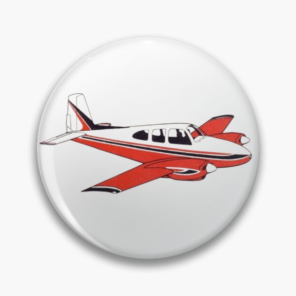 Item preview, beechcraft travel air 95 vintage red and black designed and sold by PilotandPlane.