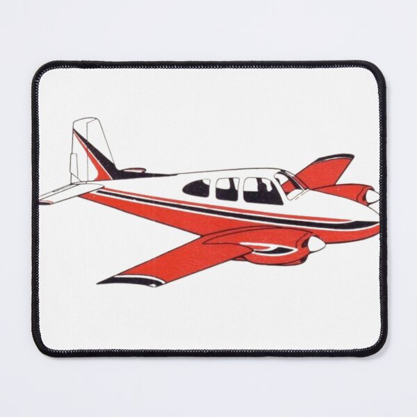 Item preview, beechcraft travel air 95 vintage red and black designed and sold by PilotandPlane.