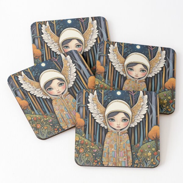 Item preview, Angel with wings wearing a hoodie in the Forest designed and sold by Colin Bentham.