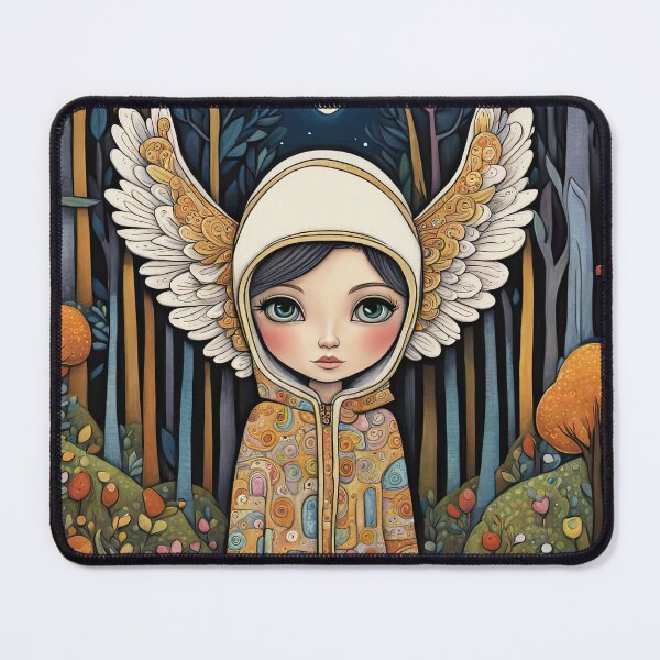 Item preview, Angel with wings wearing a hoodie in the Forest designed and sold by Colin Bentham.