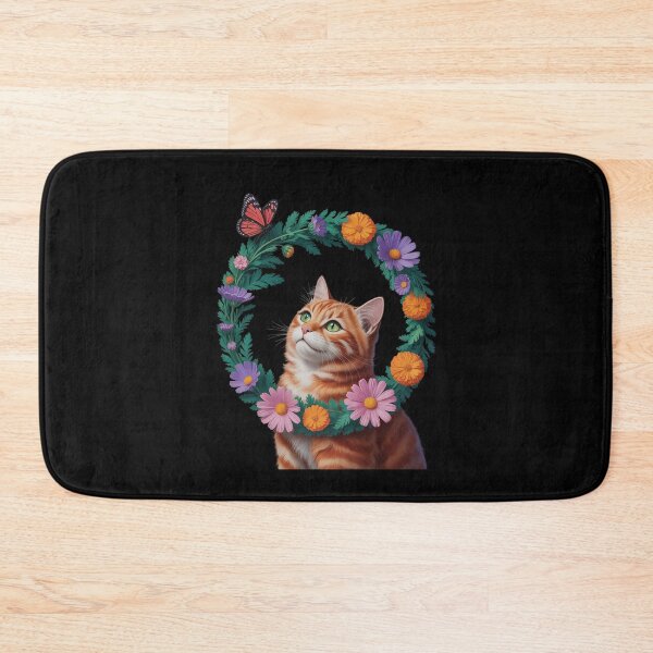 Item preview, Cat Butterfly Flower Cottagecore Botanical Cute  designed and sold by MythWoot.