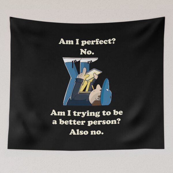 Item preview, Am I perfect? No. Funny self-aware sarcasm quote (on dark colors) designed and sold by messy-nessie.
