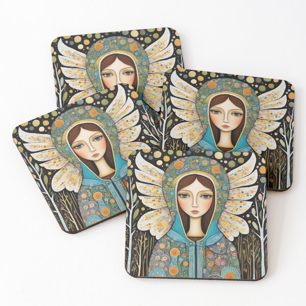 Item preview, Angel with wings wearing a hoodie in the Forest designed and sold by Colin Bentham.
