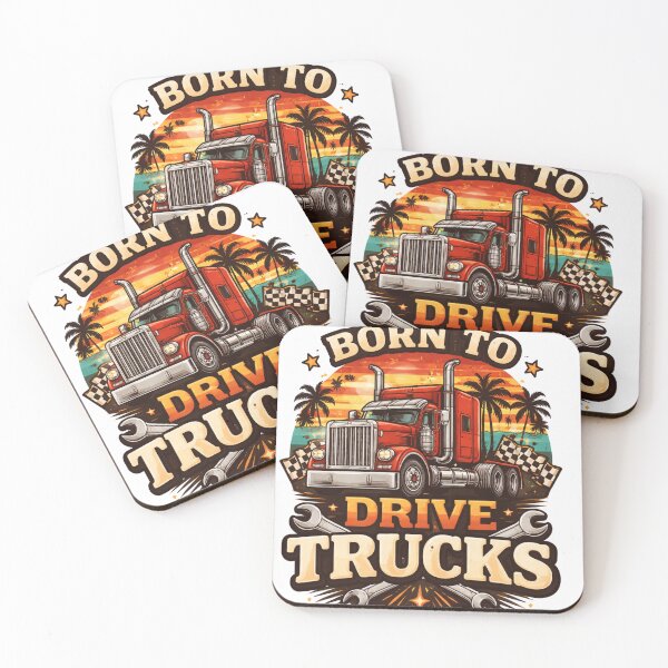 Item preview, Born to Drive Trucks – Retro Truck Driver Illustration designed and sold by Alexamarin.