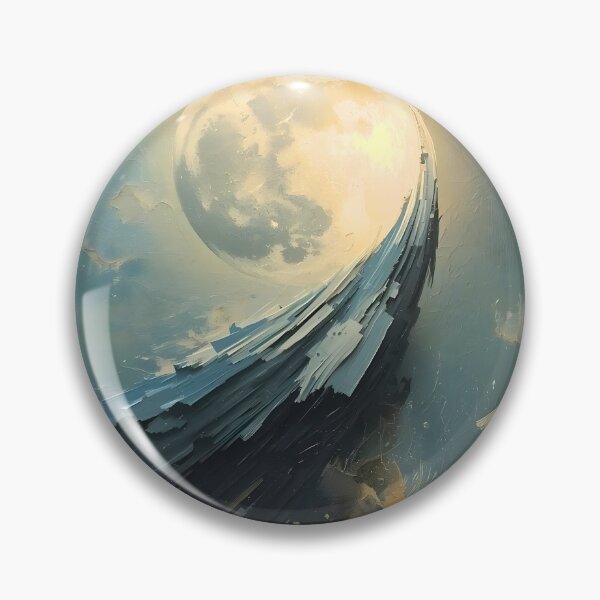 Item preview, Lunar Drift: Abstract Textured Moon and Ethereal Sky Palette Knife Art designed and sold by Cozyartsss.