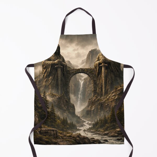 Item preview, Monumental Statues on Cliff – Epic Fantasy Landscape Art designed and sold by DrizzyV.