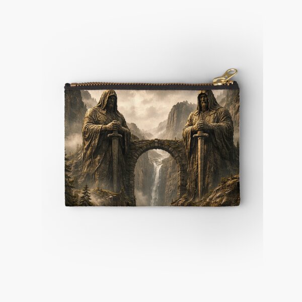 Item preview, Monumental Statues on Cliff – Epic Fantasy Landscape Art designed and sold by DrizzyV.