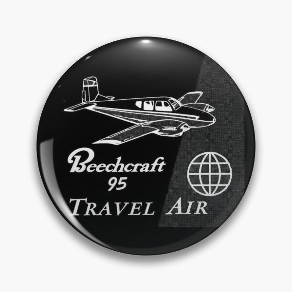 Item preview, beechcraft 95 travel air black and white retro  designed and sold by PilotandPlane.