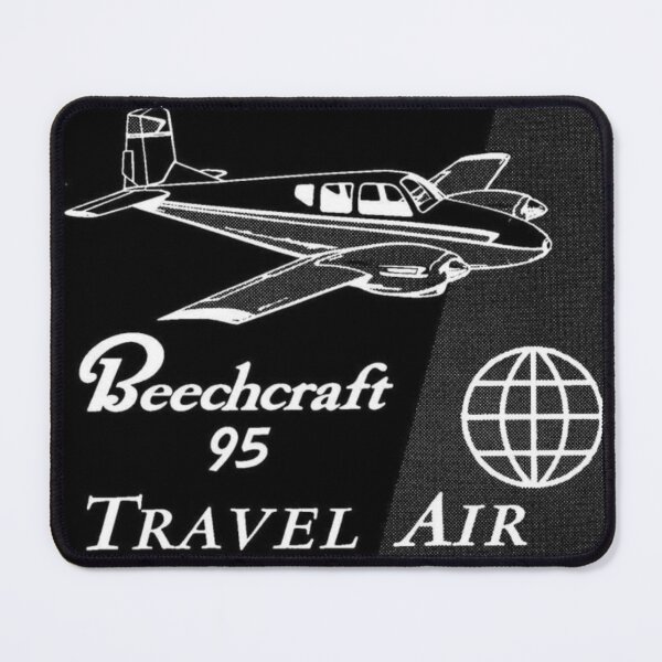 Item preview, beechcraft 95 travel air black and white retro designed and sold by PilotandPlane.