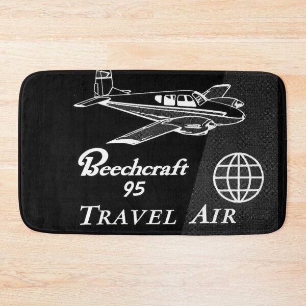 Item preview, beechcraft 95 travel air black and white retro  designed and sold by PilotandPlane.