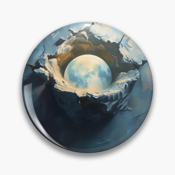 Item preview, Lunar Core: Modern Abstract Impasto Moon Emerging from Cracked Wall Art designed and sold by Cozyartsss.