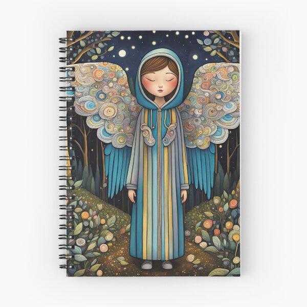 Item preview, Angel with wings wearing a hoodie illuminating the night Forest designed and sold by Colin Bentham.