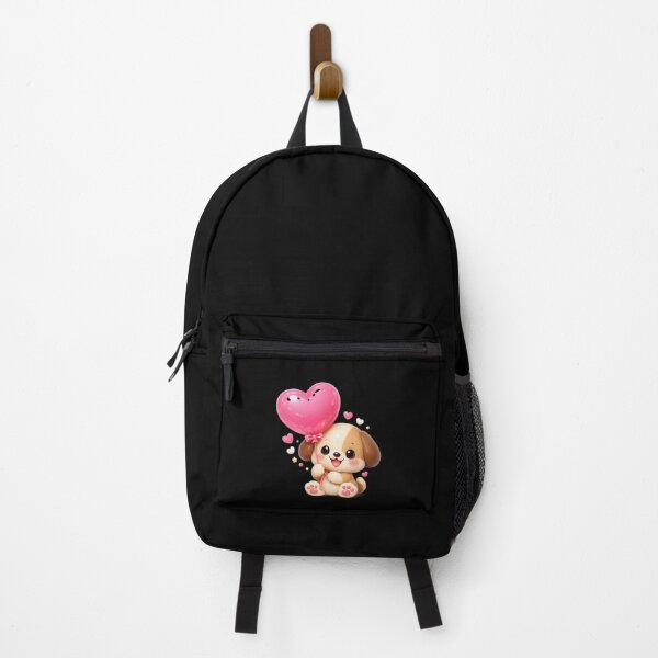 Item preview, Cute Puppy Holding Heart Balloon | Kawaii Valentine's Day Art designed and sold by Moons Studio.
