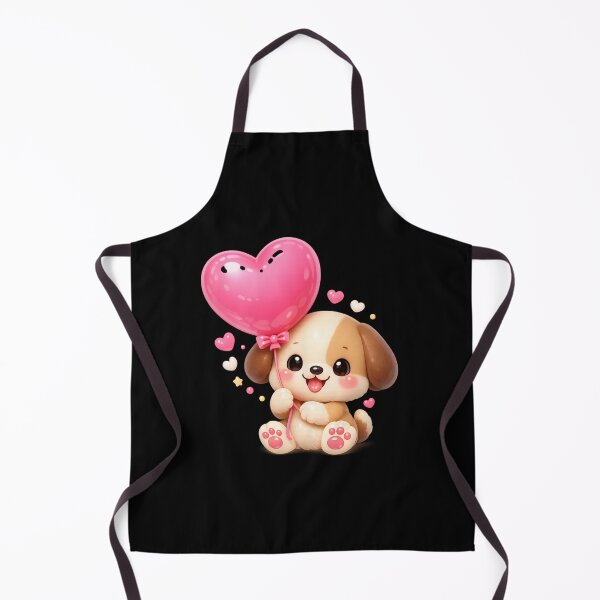Item preview, Cute Puppy Holding Heart Balloon | Kawaii Valentine's Day Art designed and sold by Moons Studio.