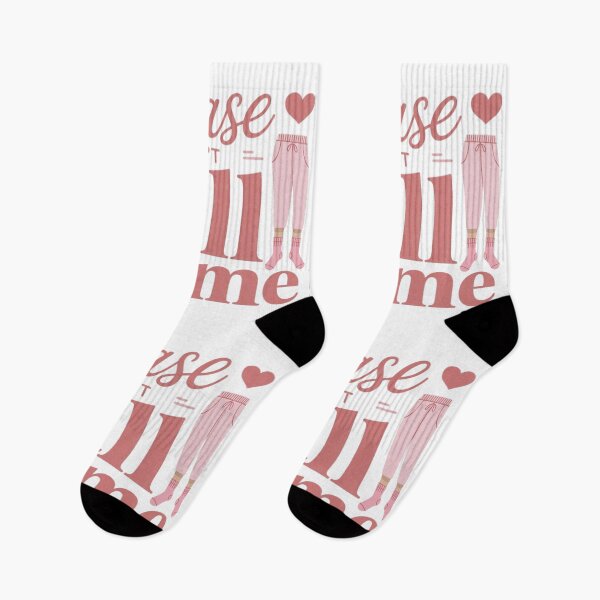 Item preview, Please Don’t Fall for Me Nurse Pink Socks Design designed and sold by PROPera-design.