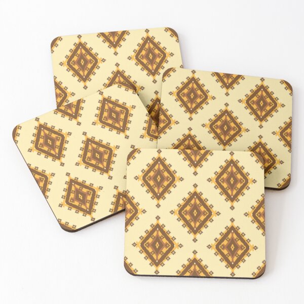 Item preview, Golden Ochre Tribal Ikat Diamond Pattern designed and sold by Tinaartth .