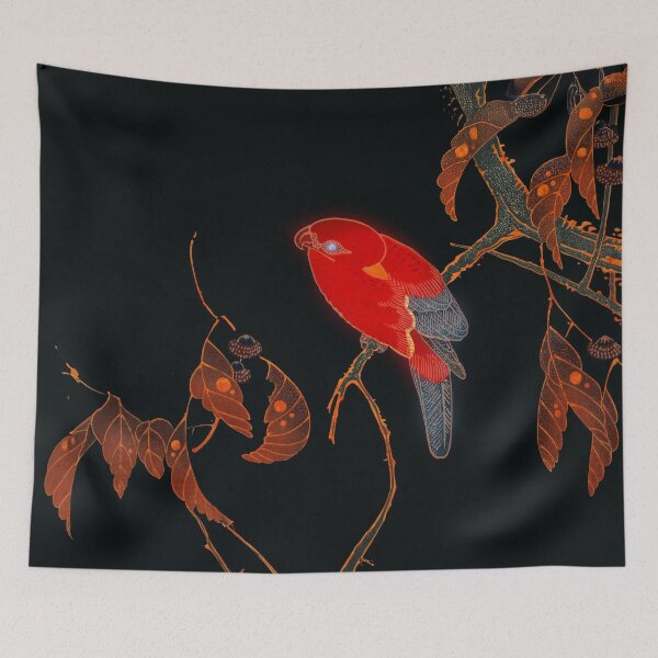 Item preview, Gem-Eyed Bird – Japanese Ukiyo-e Inspired by Ito Jakuchu designed and sold by Sarah IRO -Ukiyoe Inspired-.