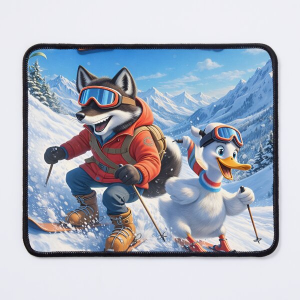 Item preview, Ski Ya Later Funny Skiing Wolf and Duck Winter Sports Pun Graphic T-shirt designed and sold by ZyxDes.
